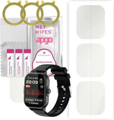 Produktbild von apgo 3 Stück Schutzfolie, Matt, kompatibel mit Colmi C63 Smartwatch, Hydrogel Displayschutzfolie mit Positionierhilfe, Displayfolie, robust und kratzfest