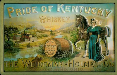 Produktbild von Blechschild Pride of Kentucky Bourbon Whiskey Pferd Schild Nostalgieschild