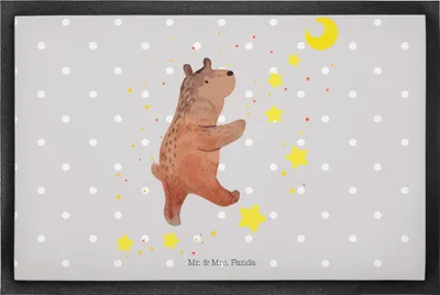 Produktbild von Mr. & Mrs. Panda Schmutzfangmatte Bär Träume 50 x 75 cm - Grau Pastell - Geschenk, Träumen, Schmutzmatte, Fussmatte, Traumdeutung, Schuhabstreifer, Türvorleger, fußmatte