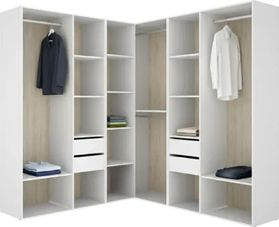 Produktbild von Yancy - Großer Kleiderschrank, 186x205h cm Weiß, Modular