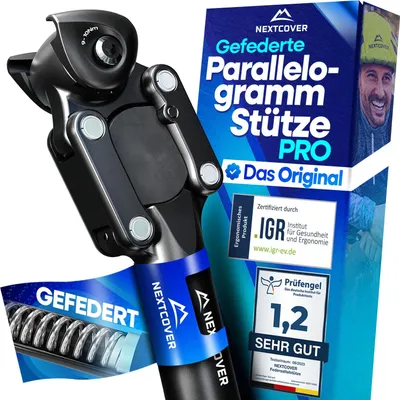 Produktbild von NEXTCOVER® gefederte Sattelstütze Parallelogramm, Comfort-Spring, 27.2/30.9/31.6/34.9 mm, verstellbar, für Fahrräder
