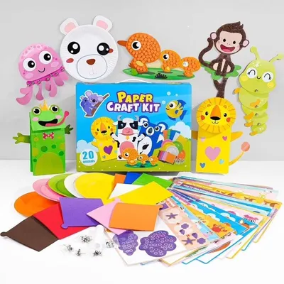 Produktbild von 20er Bastelset Kinder – Tiermotive DIY Kreativset ab 4–6 Jahre