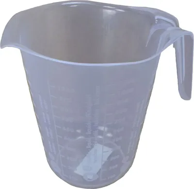 Produktbild von Messbecher 1 Liter Kunststoff, transparent für Mehl Zucker Reis und Flüssigkeiten