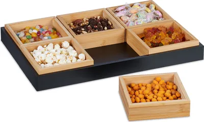 Produktbild von relaxdays Snackschalen Set mit Serviertablett