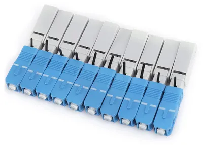 Zdjęcie produktu dla Zestaw 10 sztuk szybkozłączy światłowodowych UPC FTTH SC/APC z wbudowanym adapterem typu „fast cold”