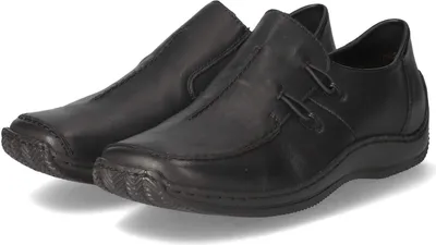 Zdjęcie produktu dla Rieker damskie skórzane buty wsuwane czarne