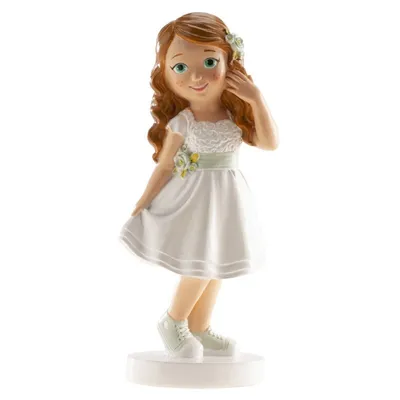 Produktbild von Tortenfigur sozial gekleidete Dame 16cm - heilige Kommunion