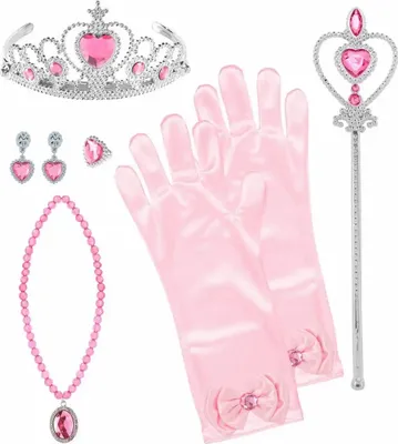 Produktbild von Prinzessinen-Set Tiara, Handschuhe, Halskette, Ohrringe, Zepter, Ring