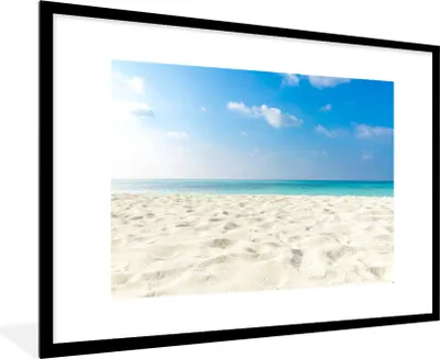 Produktbild von MuchoWow® Gerahmtes Poster Tropisch - Strand - Meer 90x60 cm - Poster mit Schwarzem Bilderrahmen Wandposter Rahmen Foto Bilder - Wanddekoration - Fotos