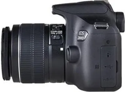 Produktbild von Canon EOS 2000D plus EF-S 18-55mm f/3.5-5.6 III Set de SLR Kamera 24.1 MP CMOS 6000 x 4000 Pixels Schwarz - Kamera digital (Full HD, Schwarz)