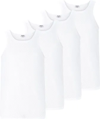 Produktbild von Resteröds 4er Pack Organic Baumwolle Unterhemd / Tanktop Luftige Mesh-Struktur, Aus Baumwolle, Weich und schnell trocknend