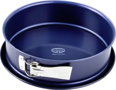 Produktbild von Dr. Oetker Springform Ø 28 cm BACK-LIEBE EMAILLE, Backform mit schnitt- & kratzfestem Flachboden mit Emaille-Versiegelung, runde Kuchenform mit Ring aus Stahlblech (Farbe: Blau)