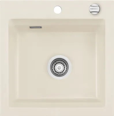 Produktbild von Flächenbündige Spüle KeraDomo KARA 51 F in JASMIN mit Excenterbetätigung / ab Schrankbreite 50 cm / Einbauspüle