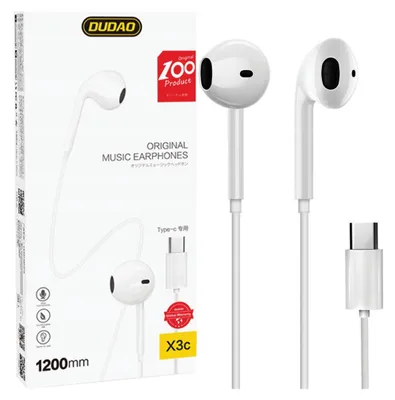 Produktbild von Dudao In-Ear Kopfhörer mit Usb Typ C Anschluss Weiß