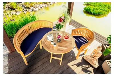 Produktbild von Auflage für Bananensessel Gartensessel Polster geschwungen 57 x 43 cm Creme