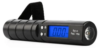 Produktbild von INF Digitale Gepäckwaage 40kg mit LCD-Hintergrundbeleuchtung Taschenlampe Maßband ABS Gehäuse