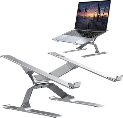 Produktbild von Famanu Laptopständer verstellbar für Büro - tragbare Laptophalterung (13,3-17,3 Zoll) - silber