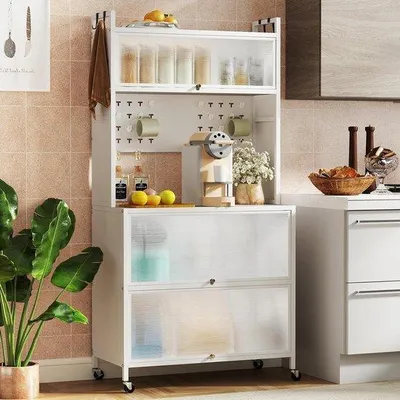 Produktbild von Küchenregal mit 5 Ebenen – Mit Rollen und Haken – Küchenorganisation