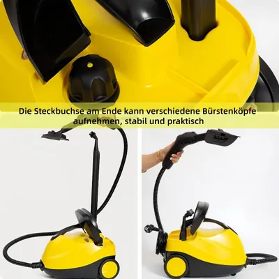 Produktbild von 2000W Dampfreiniger mit 1.8L Tank, Hochdruck-Dampfreiniger, 4 Bar bis 110 °C  Mehrzweck Heimdampfer mit 16 Zubehörteilen für Teppich, Fenster und Auto