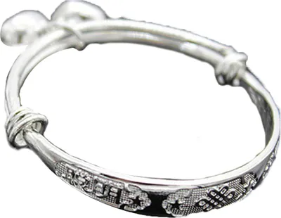 Produktbild von Armband mit Prägedesign, verstellbarer Schmuck, Glockenanhänger, Baby-Armreif für Kleinkinder-1#