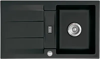 Produktbild von Spüle KeraDomo GENEA 87 in NIGRA mit Excenterbedienung / Einbauspüle