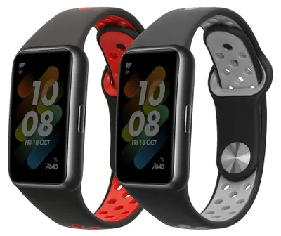 Produktbild von kwmobile 2x Uhrenarmband für Huawei Band 6 & 6 Pro / Honor Band 7 & 6 Armband - Fitnesstracker Band Set aus TPU Silikon - Ersatzarmband Smartwatch -