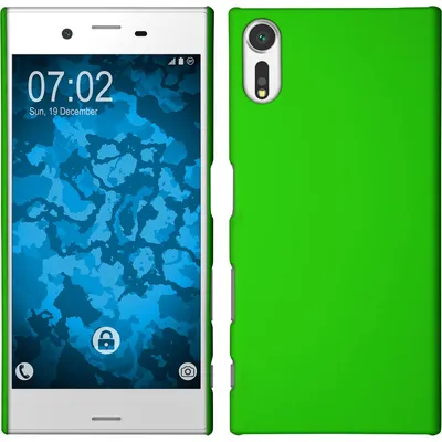Produktbild von PhoneNatic Case kompatibel mit Sony Xperia XZs - Hülle grün gummiert Hard-case + 2 Schutzfolien