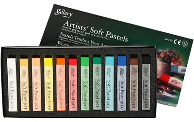 Immagine prodotto di Gallery - pastelli morbidi per artisti, 1 cm, colori assortiti, 12 pezzi assortiti