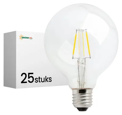 Productafbeelding van Spectrum LED Globelamp G80 E27 Helder - 8.5W 1150lm 2700K - Warmwit Dimbaar - Vervangt 77W - 25 stuks