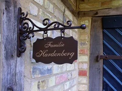 Produktbild von Hausschild für Hausnummer+ Namen, Aushängeschild 20x13 Hardenberg eckig klein