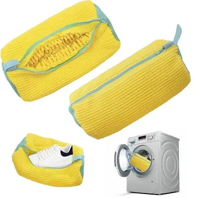 Immagine prodotto di Sacchetti per scarpe da lavatrice, riutilizzabili, con fibre detergenti a 360°, giallo