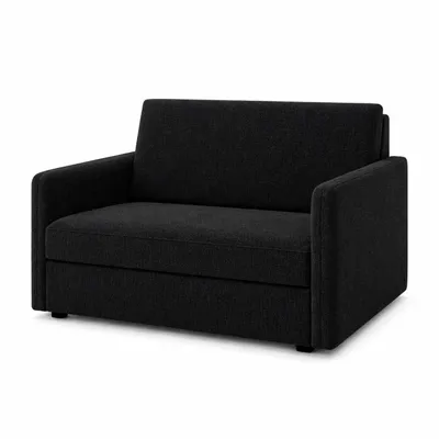 Zdjęcie produktu dla Sofa ARIA, dwuosobowa, rozkładana, wymiary: 122 × 95 × 84 cm, kolor: czarny, obicie: tkanina GERA, funkcja spania, pojemnik na pościel