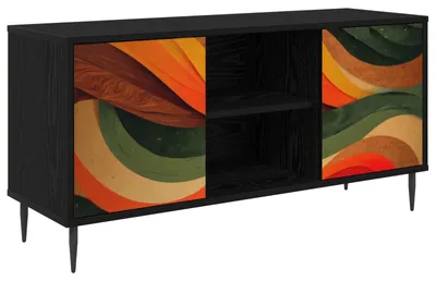 Obrázok produktu pre vidaXL TV skrinka BONN, 102 x 33 x 51 cm, čierna, vzhľad dubu