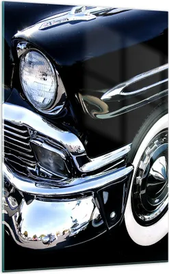 Produktbild von Bilder auf glas - Einteilig - Auto Chrom Kuba - 70x100cm - Glasbilder - Wandbilder - Bilder - zum Aufhängen bereit - Wanddekoration aus Glas - Glas Bilder - Wandbild auf Glas - GPA70x100-1451