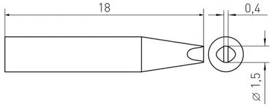 Produktbild von Weller Lötspitze Serie RTM, Meißelform, RTM 015 S/1,5 x 0,4 mm, gerade T0054460499