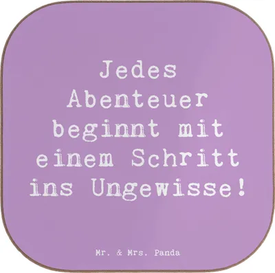 Produktbild von Mr. & Mrs. Panda Untersetzer für Gläser Spruch Ungewissheit akzeptieren - Lavendeltraum - Geschenk, Tassenuntersetzer, Ungewisse, Vertrauem, Hoffnung, Inspiration, Trost