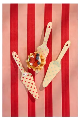 Produktbild von Tortenheber Kuchenheber - pink - Favorite Hearts Print mit Herzmuster, Melamin BPA-frei, spülmaschinengeeignet bis 70°C