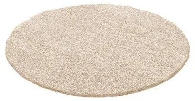 Image de Volero - Tapis rond à poils longs – Solid Beige - Ø 100cm