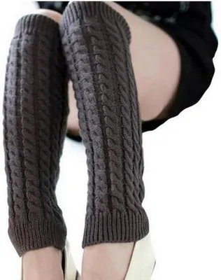 Produktbild von Warme, gestrickte Winter-Beinstulpen – Lange Stiefelsocken – Für Damen und Mädchen – Weihnachtsgeschenk