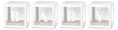 Productafbeelding van Kartonnen dozen voor ballonnen, babythema, 30x30 cm