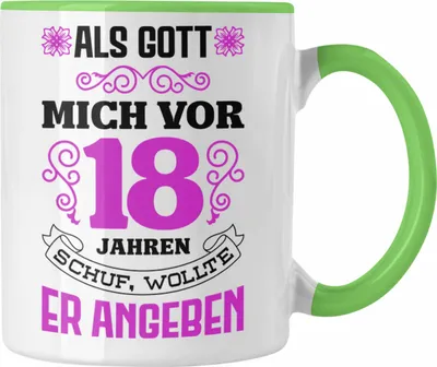 Produktbild von Trendation - 18. Geburtstag Geschenk Mädchen Frauen Lustiger Spruch 18er Geburtstagsgeschenk (Grün)