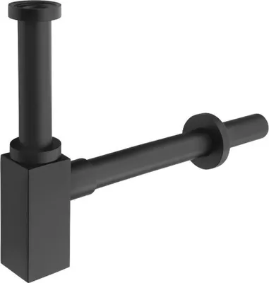 Produktbild von Sapho Waschbecken-Siphon 5/4" Durchmesser 32mm, eckig, schwarz matt
