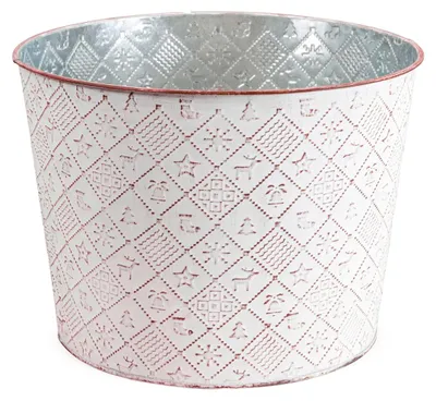 Produktbild von Runder Pflanztopf, in Rot Ø 16x14,5 cm, Blumenschale aus Metall