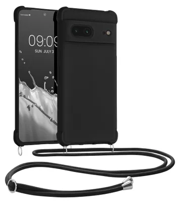 Produktbild von kwmobile Necklace Case kompatibel mit Google Pixel 7 Hülle - Cover mit Kordel zum Umhängen - Silikon Schutzhülle Schwarz
