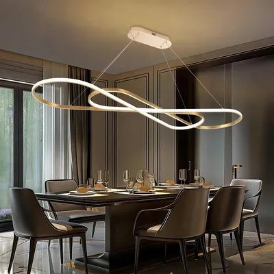 LED Hängelampe dimmbar mit Fernbedienung, 1-flammig, Gold
