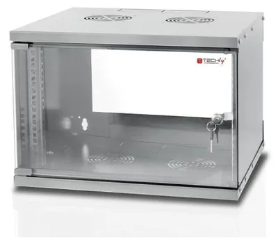 Image de Techly Wall Rack Cabinet 19 6U prof. 450 Grey Assembled" I-CASE EL-1006G45