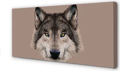 Produktbild von Leinwandbild 140x70 Wandkunst gemalter Wolf