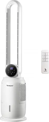 Obrázek produktu pro Věžový chladič vzduchu Beper P206RAF300, 65W, 3 rychlosti, 2 l, ionizace, LED, dotykový displej, bílá