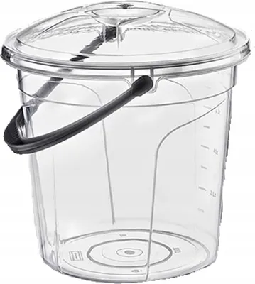 Produktbild von Transparenter Eimer 10L Mit Deckel Rund Transparent Mit Skala Stark Zertifikat