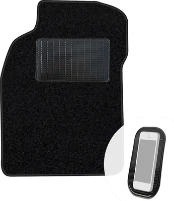 Produktbild von moto-MOLTICO Fahrer Fußmatte Auto Velours Fahrerseite Autoteppiche Schwarz Fahrermatte 1-teilig passend für Nissan Cube 2003-2005